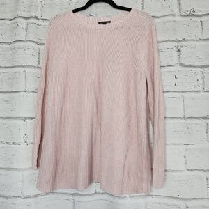 Eileen Fisher Womens Pink Organic Cotton Tencel Waffle Oversized Sweater XS